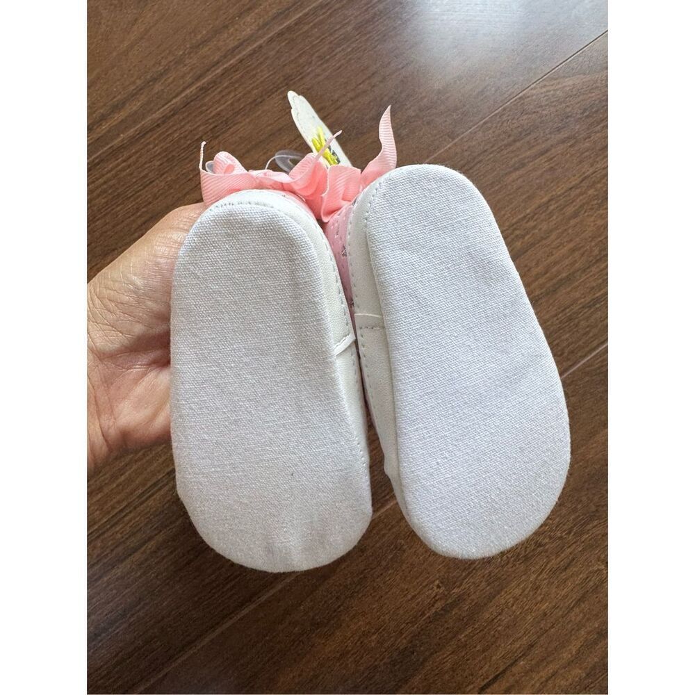 First Steps size 3 6-9 month baby girl sparkle pink lace shoes - Picture 4 of 4